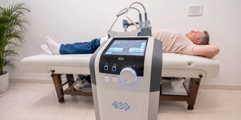 Equipo de tecnología médica en tratamiento en Clínica Gogorza